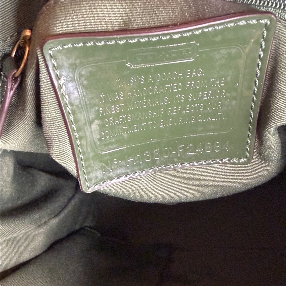 Coach Signature Canvas and Green Leather Satchel Final Sale ❌❌ - Picture 9 of 11